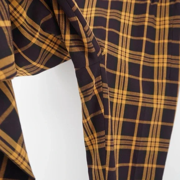 Wilfred Aritzia Darontal Yellow Plaid Pull On Pants Size 6 Academia Preppy - Picture 7 of 13